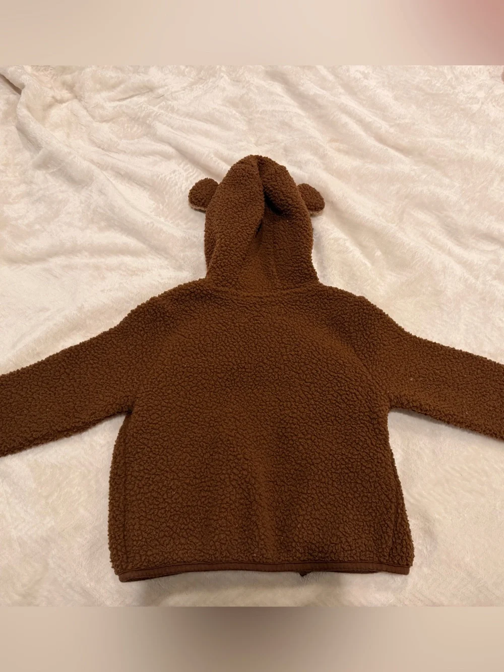 Old Navy Brown and Tan Sherpa Hooded Jacket